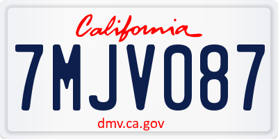 CA license plate 7MJV087