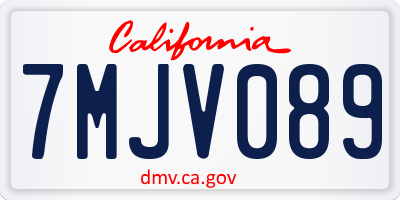 CA license plate 7MJV089