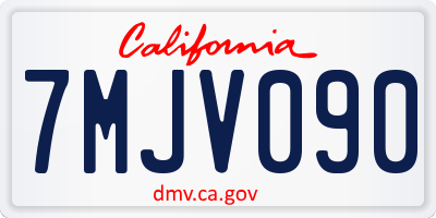 CA license plate 7MJV090