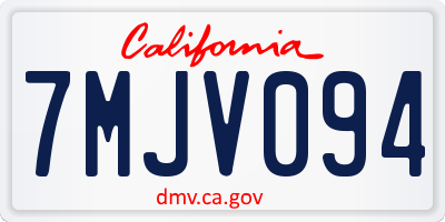 CA license plate 7MJV094