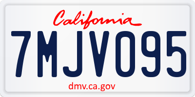 CA license plate 7MJV095