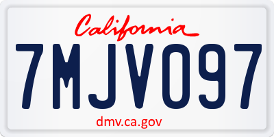 CA license plate 7MJV097