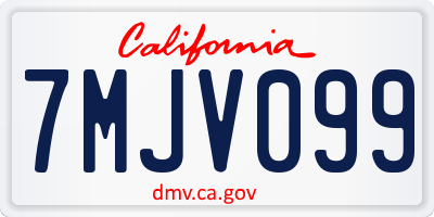 CA license plate 7MJV099