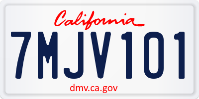 CA license plate 7MJV101