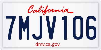 CA license plate 7MJV106