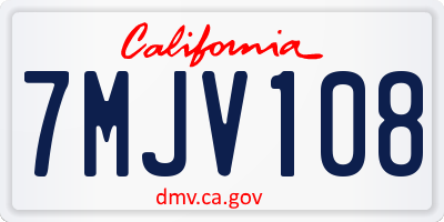 CA license plate 7MJV108