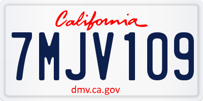 CA license plate 7MJV109