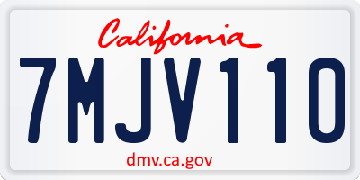 CA license plate 7MJV110