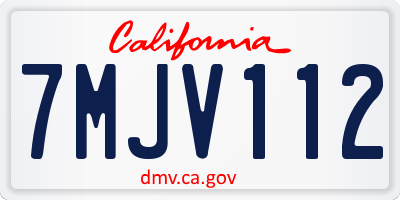 CA license plate 7MJV112