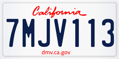 CA license plate 7MJV113