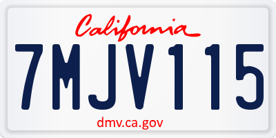 CA license plate 7MJV115