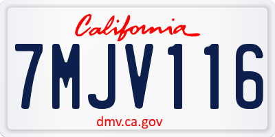 CA license plate 7MJV116