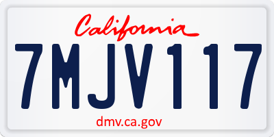 CA license plate 7MJV117