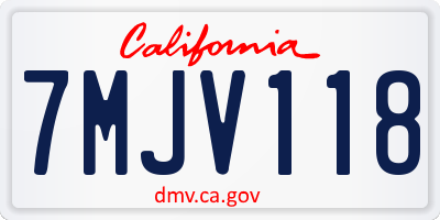 CA license plate 7MJV118