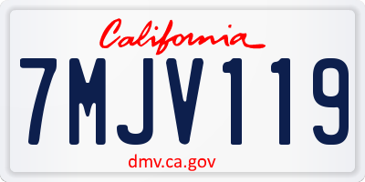 CA license plate 7MJV119