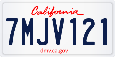 CA license plate 7MJV121