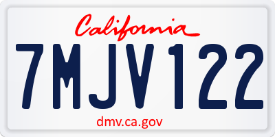 CA license plate 7MJV122