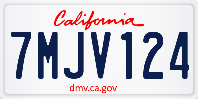 CA license plate 7MJV124