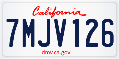 CA license plate 7MJV126
