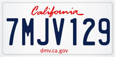 CA license plate 7MJV129