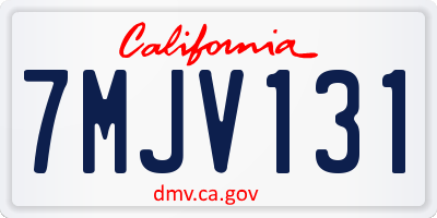 CA license plate 7MJV131