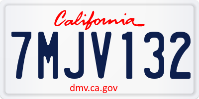 CA license plate 7MJV132