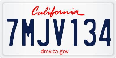 CA license plate 7MJV134