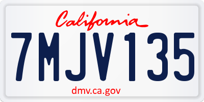 CA license plate 7MJV135