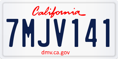 CA license plate 7MJV141