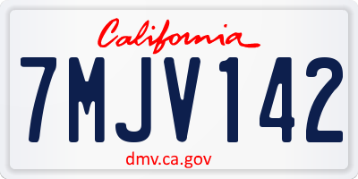 CA license plate 7MJV142