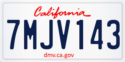 CA license plate 7MJV143
