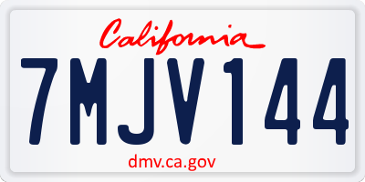 CA license plate 7MJV144