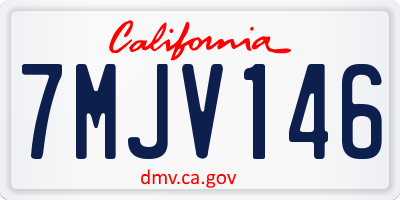 CA license plate 7MJV146