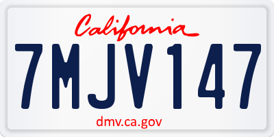 CA license plate 7MJV147