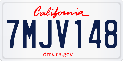 CA license plate 7MJV148