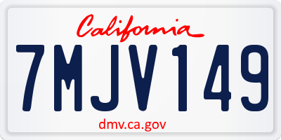 CA license plate 7MJV149