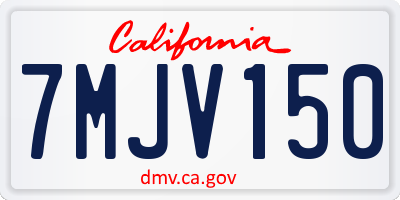 CA license plate 7MJV150