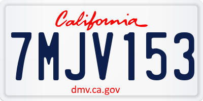 CA license plate 7MJV153