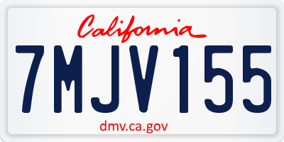 CA license plate 7MJV155