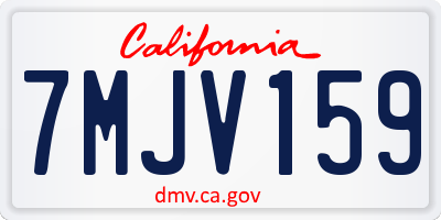 CA license plate 7MJV159