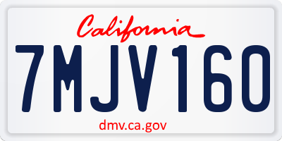 CA license plate 7MJV160