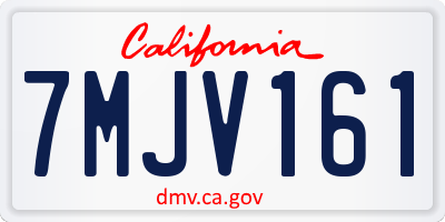 CA license plate 7MJV161
