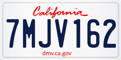 CA license plate 7MJV162