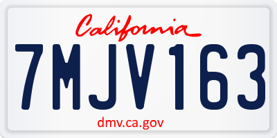 CA license plate 7MJV163