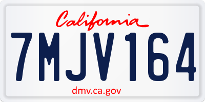 CA license plate 7MJV164