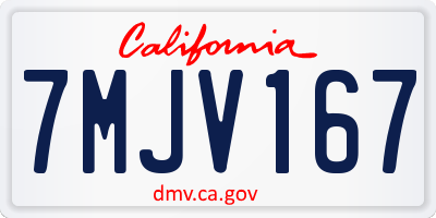 CA license plate 7MJV167