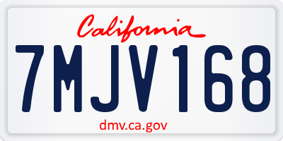 CA license plate 7MJV168