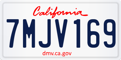 CA license plate 7MJV169