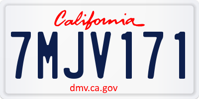 CA license plate 7MJV171