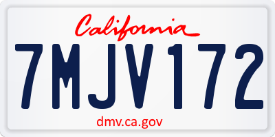 CA license plate 7MJV172